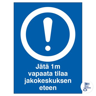 Jäta jaotuskeskuse ette 1 m vaba ruumi