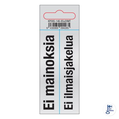 KP Ei reklaame / Ei tasuta levitamist 85x20TA