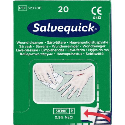 Salvequick haavapyyhe täienduskott (20 tk)
