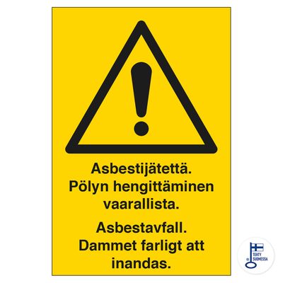 Asbestijäätmed. Tolmu sissehingamine on ohtlik Asbestijäätmed. Tolmu sissehingamine on ohtlik