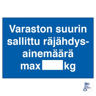 Ladust suurim lubatud plahvatusaine kogus max _kg Ladust suurim lubatud plahvatusaine kogus max _kg