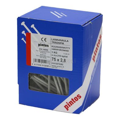 Nael 75 mm kuumtsingitud 1 kg pakk Nael 75 mm kuumtsingitud 1 kg pakk