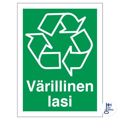 Taaskasutusmärk Värviline klaas Taaskasutusmärk Värviline klaas