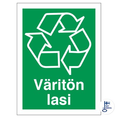 Taaskasutusmärk Värvitu klaas Taaskasutusmärk Värvitu klaas