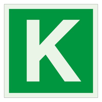 Korruse number 200x200 JVT K, 200x200 mm kleebitud helendav plastik Korruse number 200x200 JVT K, 200x200 mm kleebitud helendav plastik